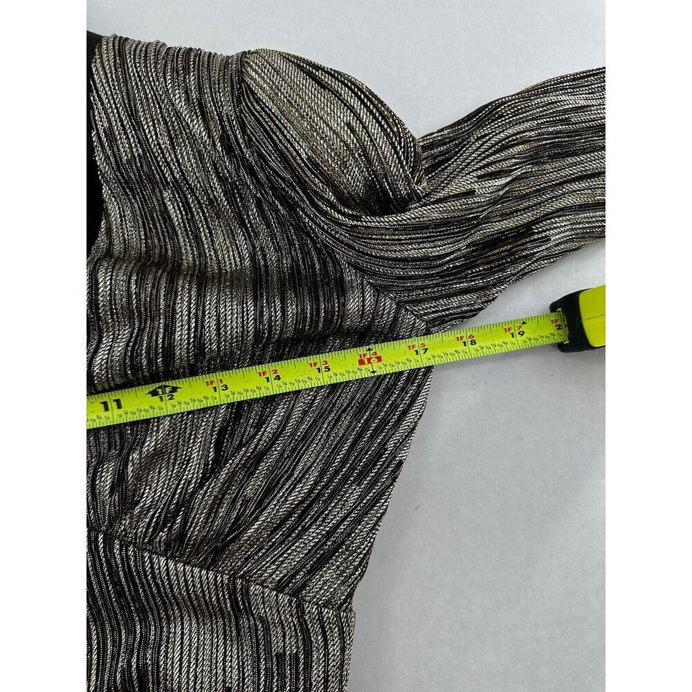 Michael Kors Dress Size XS Metallic Empire Waist V Neck Party Office Gold Event‌ - Picture 5 of 8